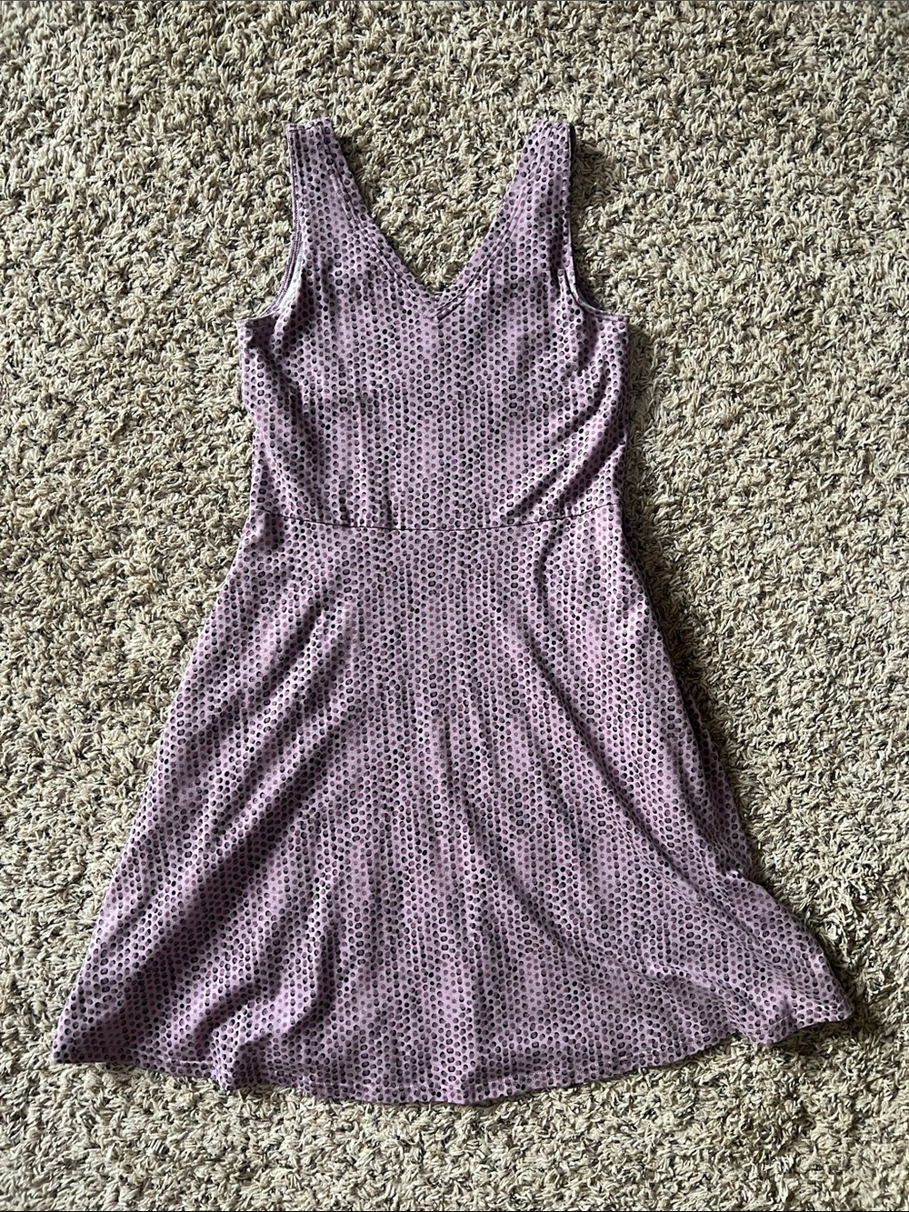Pact Lavender Sleeveless V-Neck A-Line Mini Dress